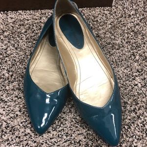 Teal  pointed toe flats